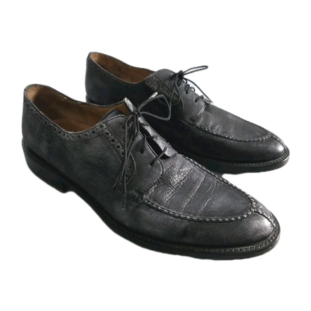 Alan Payne‎ Wimbley Deerskin Split Toe Dress Shoes Oxfords Men's Size 8.5 Black